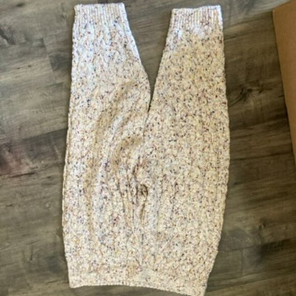 NWT Intimately Free People Under The Mistletoe Pants Knit Ivory Combo Sz XL - Picture 2 of 6